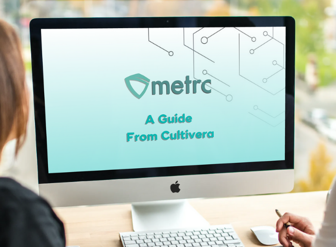 a computer display with cultivera's guide to metrc cover page