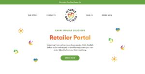 screenshot of double delicious website portal to retailer menu