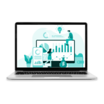 analytics illustration on laptop representing growth with cultivera