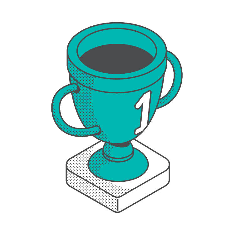 isometric teal trophy