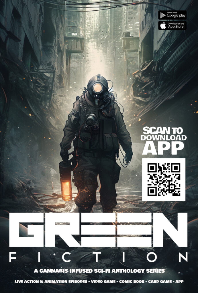 flyer for the Green Fiction app
