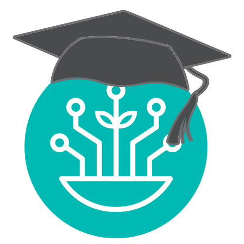Cultivera Learning Center symbol: the teal cultivera logo wearing a grey graduation cap.