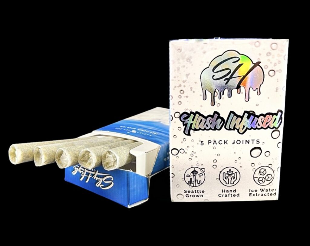 packaging of Sky High Gardens' hash-infused pre-rolls