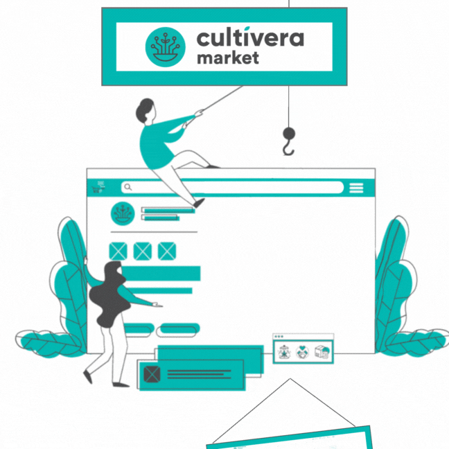 animation representing LWLF Brands setting up their Cultivera Market B2B menu portal