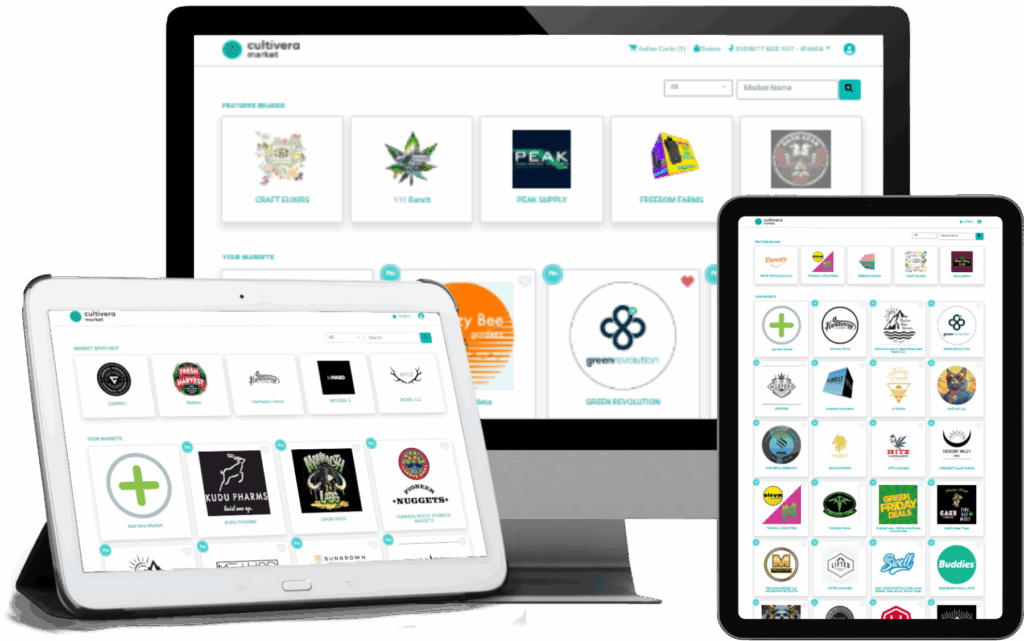 Cultivera Market mockups in various devices